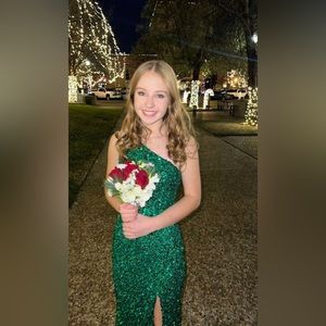 Green Sherri Hill Prom Formal Dress